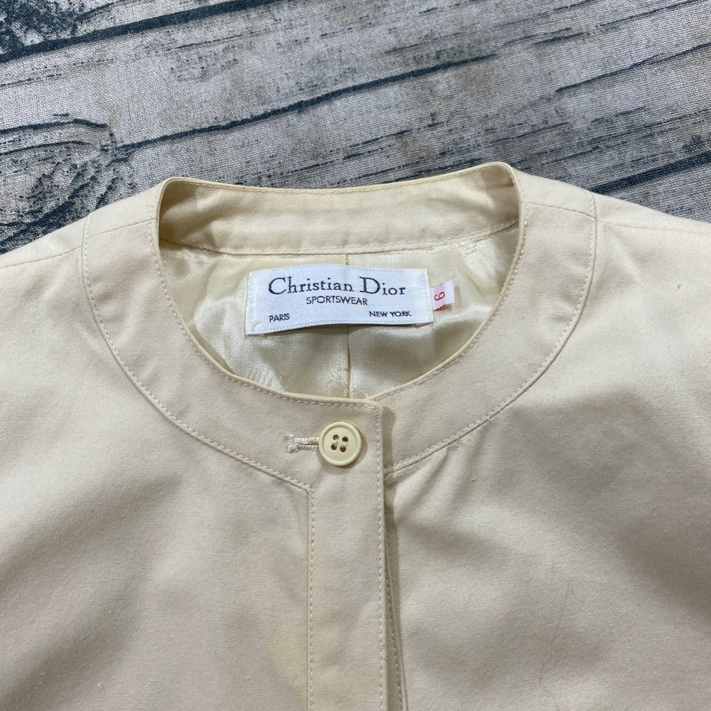 Christian Dior Sportswear Vtg 80s 90s Shrug Short Sleeve One Button Jacket - Picture 9 of 10